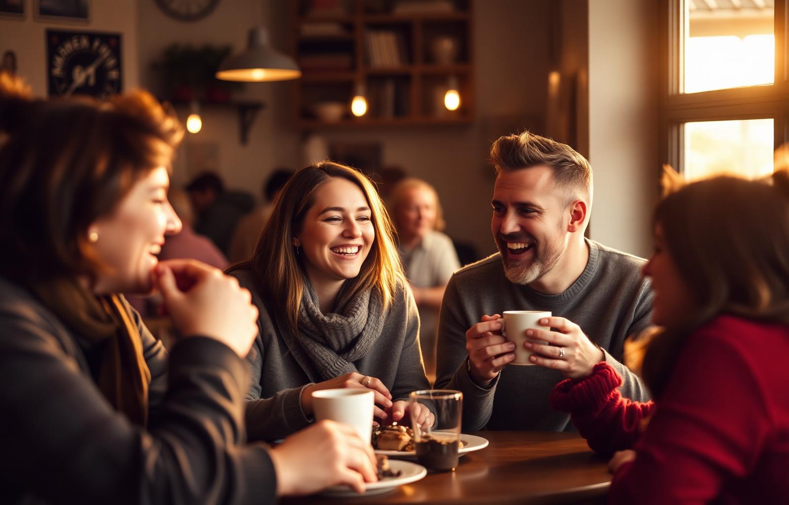 Friends at café